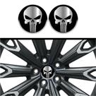 Kit 4 Emblema Justiceiro logo cromo fundo preto 48 mm