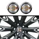 Kit 4 Emblema Logo Adesivo Chevrolet clássica dourada 48 mm