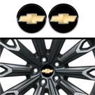 Kit 4 Emblema Logo Adesivo Chevrolet logo nova fundo preto 48 mm