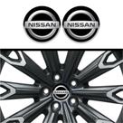 Kit 4 Emblema Nissan cromo fundo preto 48 mm