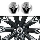 Kit 4 Emblema Renault logo preta fundo cromo 48 mm