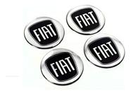 Kit 4 Emblema Resinado Todos Fiat Roda Centro Calota 48mm Preto