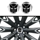 Kit 4 Emblema Transformers logo preta fundo cromo 48 mm