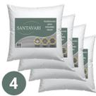 Kit 4 Enchimentos de Almofada 40x40 Fibra Siliconada com Capa TNT 40g