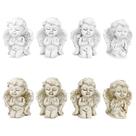 Kit 4 enfeites decorativos estatuetas anjos em oração