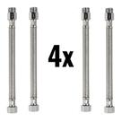 Kit 4 Engate Flexivel Rabicho Em Aço Inox Macho E Fêmea 60cm