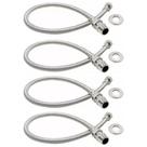 Kit 4 Engate Flexível Trançado Aço Inox 40cm Quente Fria