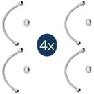 Kit 4 Engate Rabicho Flexivel Aço Inox Fêmea Fêmea 60cm 1/2