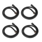 Kit 4 Engates Flexível Mangueira Chuveirinho Preto Para Ducha Higiênica 180 Cm Lavatório
