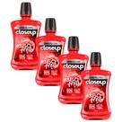 Kit 4 Enxaguante Bucal Closeup Red Hot Proteção 360 Fresh Zero Álcool 250ml