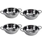 Kit 4 Escorredor Inox Arroz Macarrão Peneira de Cozinha 25cm