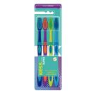 Kit 4 Escova de Dentes Cerdas Médias Coloridas Pack Anual Kess