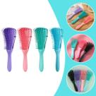 Kit 4 Escova Pente Polvo Cabelo Cacheado Crespo Desembaraçar