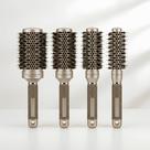 Kit 4 Escovas Profissionais Térmicas Cerâmica Nano Technology Dourada Cerdas Mistas
