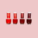 Kit 4 Esmalte Beltrat 9ml Hipoalergênico - Tons de Vermelho