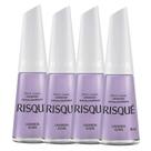 Kit 4 Esmalte Risqué Colorido Cremoso Lavanda Alma 8ml