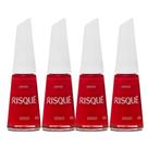 Kit 4 Esmalte Risque Cor Desejo Hipoalergênico com 8ml