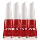 Kit 4 Esmalte Risqué Cor Love Hipoalergênico com 8ml Kit 4 Esmalte Risqué Cor Love Hipoalergênico com 8ml