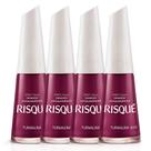 Kit 4 Esmalte Risqué Cor Turmalina Hipoalergênico com 8ml