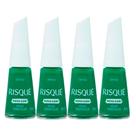 Kit 4 Esmalte Risqué Cremoso Nova Cor Verde Esmeralda 8ml