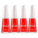 Kit 4 Esmalte Risqué Cremoso Vermelho Felicidade 8ml