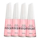 Kit 4 Esmalte Risqué Rosas Cintilantes Pérola 8ml