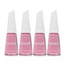 Kit 4 Esmalte Risqué Rosas Cremoso Astral 8ml