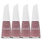 Kit 4 Esmalte Risqué Rosas Cremoso Cor Bali 8ml