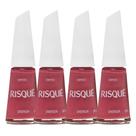 Kit 4 Esmalte Risqué Rosas Cremosos Energia 8ml