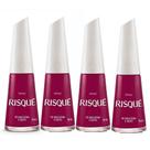 Kit 4 Esmalte Risqué Vinho Cremoso Cor De Moletom e Salto 8ml
