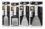 Kit 4 Espátulas Inox Lanche Reta E Curva Chapeiro E Cozinha