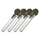 KIT 4 ESPÁTULAS Para Sorvete Italiano, Açaí INOX 28 cm Cabo BRANCO