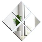 Kit 4 Espelho Vidro Lapidado Bisotê 20cm Nítido Decorativo