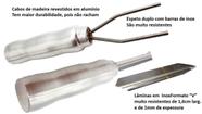 Kit 4 Espetos duplo e espada em inox lamina 70cm Kit 4 Espetos duplo e espada em inox lamina 70cm