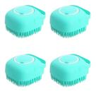 kit 4 Esponja De Silicone P/ Banho Com Dispenser Shampoo Sabonete para criança cachorro massageador