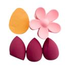 Kit 4 Esponjas Make + Piranha de Cabelo Flor Mandala - Cores