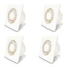 Kit 4 Exaustores Para Apartamento Banheiro Duto 6 Polegadas 20cm Bivolt Silencioso Com Potência 18W