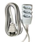 Kit 4 Extensão Elétrica 5m 3p 10a 3 Tomadas Branco Megatron