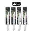 Kit 4 faca para chef 10" cabo de polipropileno branco