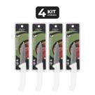 Kit 4 faca para legumes 3,5" cabo polipropileno branco