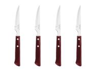 Kit 4 Facas Churrasco Espanhola Polywood Madeira Vermelho Tramontina