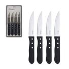 Kit 4 Facas Jumbo de Churrasco Laradore - Inox e Cabo Preto