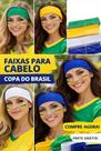 Kit 4 Faixas Brasil Estilo Copa - Headband Fitness Esportiva para Torcida e Treino