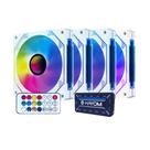 Kit 4 Fan Hayom RGB 120mm C/ Controladora Branco FC1309 Kit 4 Fan Hayom RGB 120mm C/ Controladora Branco FC1309