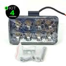 Kit 4 Farol Auxiliar Universal LED 12V / 24V Scania 112 113 / MBB 1935 / Volvo NL