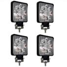 Kit 4 Farol De Led Auxiliar Quadrado 27w 9 Leds Jeep Troller carro 4x4 Offroad