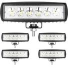 Kit 4 Farol De Milha Led Universal Retangular Linear 18w Super Pontente Jeep Troller Suv Trator Máquina Agrícola 12/24v