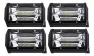 Kit 4 Farol Milha Auxiliar 24led 72w 9v60v Retangulo Offroad