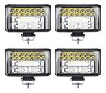 Kit 4 Farol Milha Auxiliar 30led 90w 9v36v Retângulo Offroad