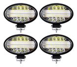 Kit 4 Farol Milha Auxiliar 48led 144w 9v36v Oval Offroad